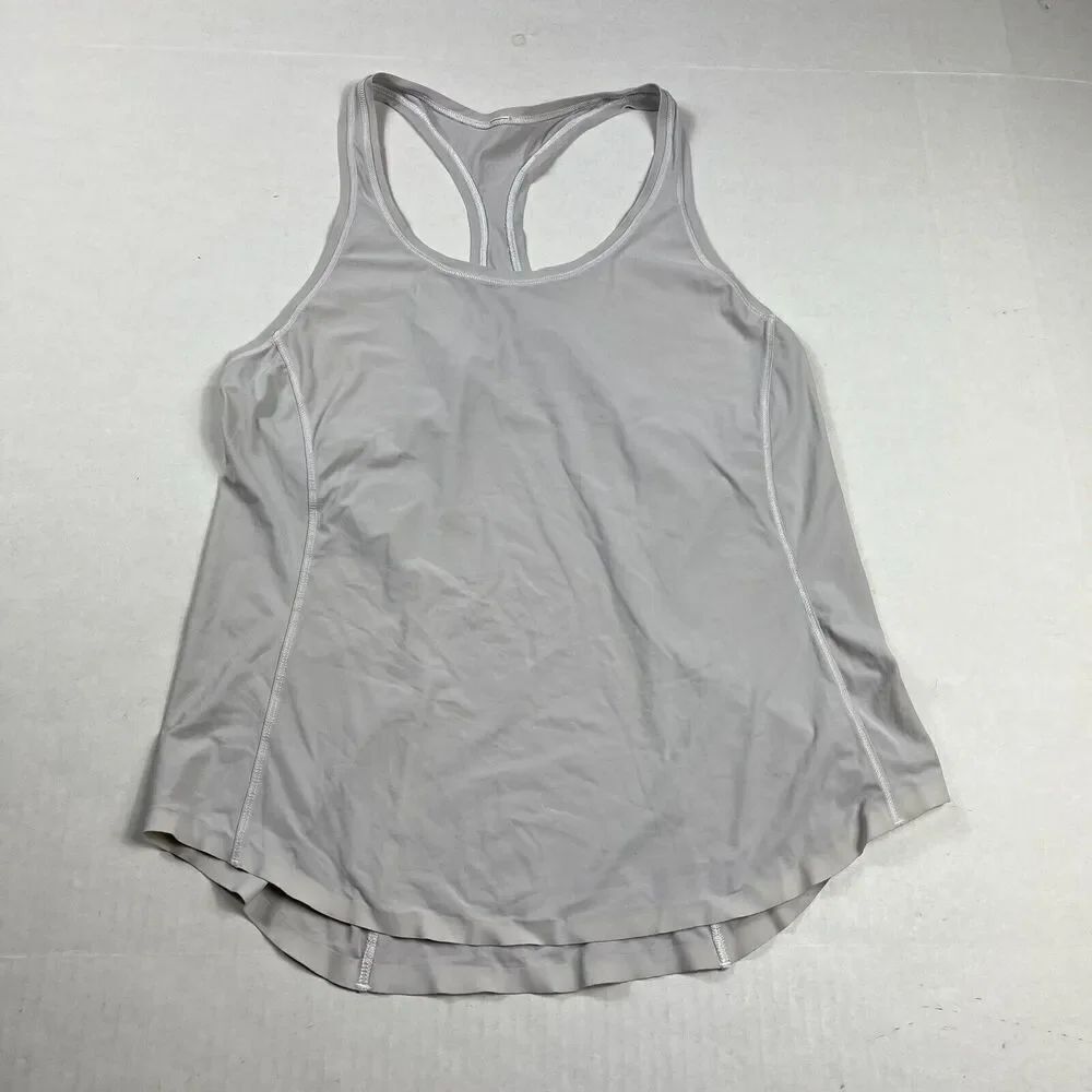 Lululemon Womens Racerback Performance Tank Top Gray Sleeveless Lightweight 4/6